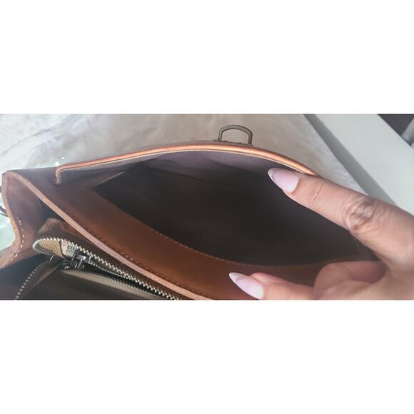 POL Brown Leather Studded Crossbody Bag with Flap Closure - Picture 8 of 10